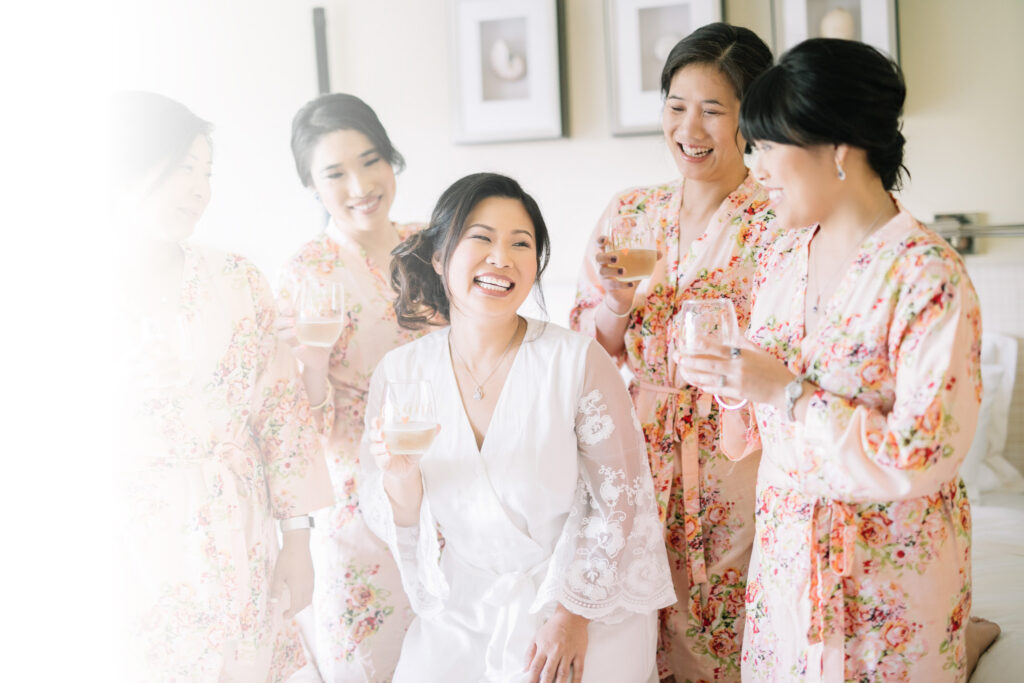 bride with bridesmaids